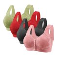 thumbnail image 1 of Plebaso Women's Everyday Bras Front Closure Full Coverage Bra 4 Pack No Underwire Bralettes for Ladies, 1 of 6