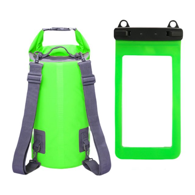 Almencla Sac Étanche Étanche Sac à Dos 5 L Sac à Dessus Roulé pour Natation Camping Parc Aquatique Vert