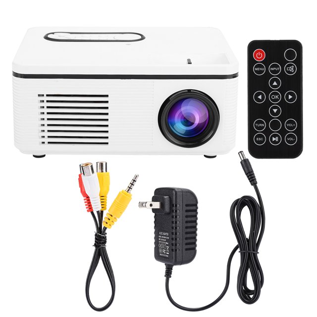 Portable Projector, Mini 4:3/16:9 1920 X 1080 Resolution LED Projector, For Office Meeting Home Theater White