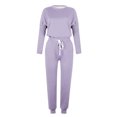 thumbnail image 4 of FAIWAD Ensemble 2 Pcs pour Femme Chandail à Manches Longues à Col Rond et Pantalon de Jogging Long Survêtement Décontracté, 4 of 5