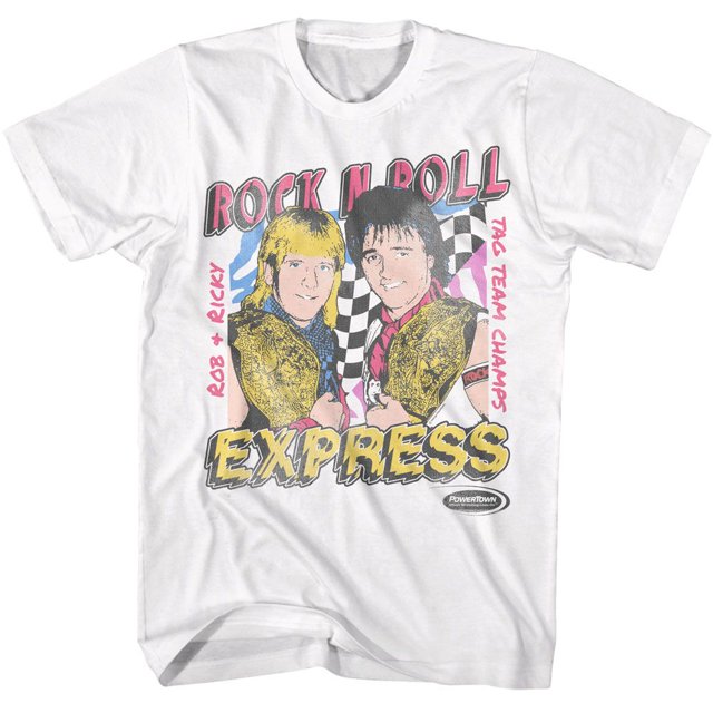 Powertown Wrestling Rnr Express Tag Champs White Adult T-Shirt 3Xl