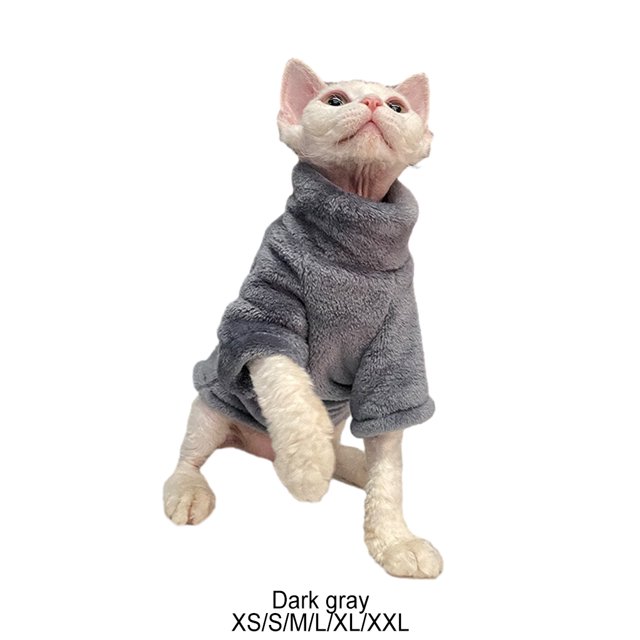 Ruiboury Convenient And Portable Cat Sweater For Easy To Clean Fashion Comfortable dark grey XS