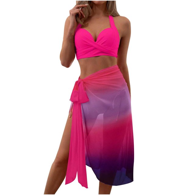 FcBaudy Maillots de Bain pour Femmes Deux Pièces Maillot de Bain pour Femmes Maillot de Bain pour Femmes Mode pour Femmes Assorti Maillot de Bain Imprimé Multicolore Ajusté Froncé Maillot de Bain Deux Pièces Ensemble Maillot de Bain pour Femmes Maillot de Bain