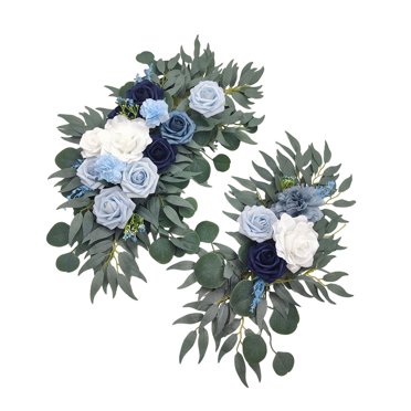 Artificial Flower Garland for Wedding, Decorative Flower Garland for Wedding Car Blue