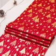 thumbnail image 1 of Décorations de Noël Intérieur Extérieur, Décorations de Sapin de Noël, Chemin de Table en Tissu pour Sapin de Noël Velours Doré Chaud Polyester Coton Drapeau de Table Imprimé du Nouvel An Drapeau de Table pour Rassemblement des Fêtes, 1 of 6