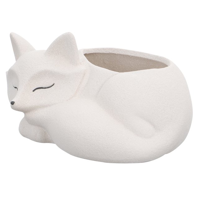 icolorfuled Ceramic Flowerpot White Fox Shape For Home Decorators Living Room 1Pc 5.1x3.7x2.8in
