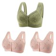 thumbnail image 1 of Bigersell Women Bras Pack of 3 3pcs Nursing Bra Style R-16 Breathable Lace Bras R-16-green, 1 of 5