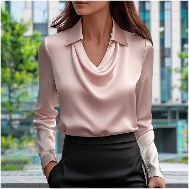 RKSTN Hauts pour Enseignantes Haut/chemise à Manches Longues à Col Rond Uni pour Femmes, Tenue d'École pour Enseignantes