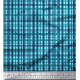 thumbnail image 1 of Soimoi Blue Heavy Satin Fabric Check Check Decor Fabric Printed Yard 54 Inch Wide, 1 of 4