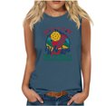 thumbnail image 1 of Débardeur pour Femmes Mode Décontractée Blouses Imprimées Baseball Col Rond T-Shirt Sans Manches, 1 of 4