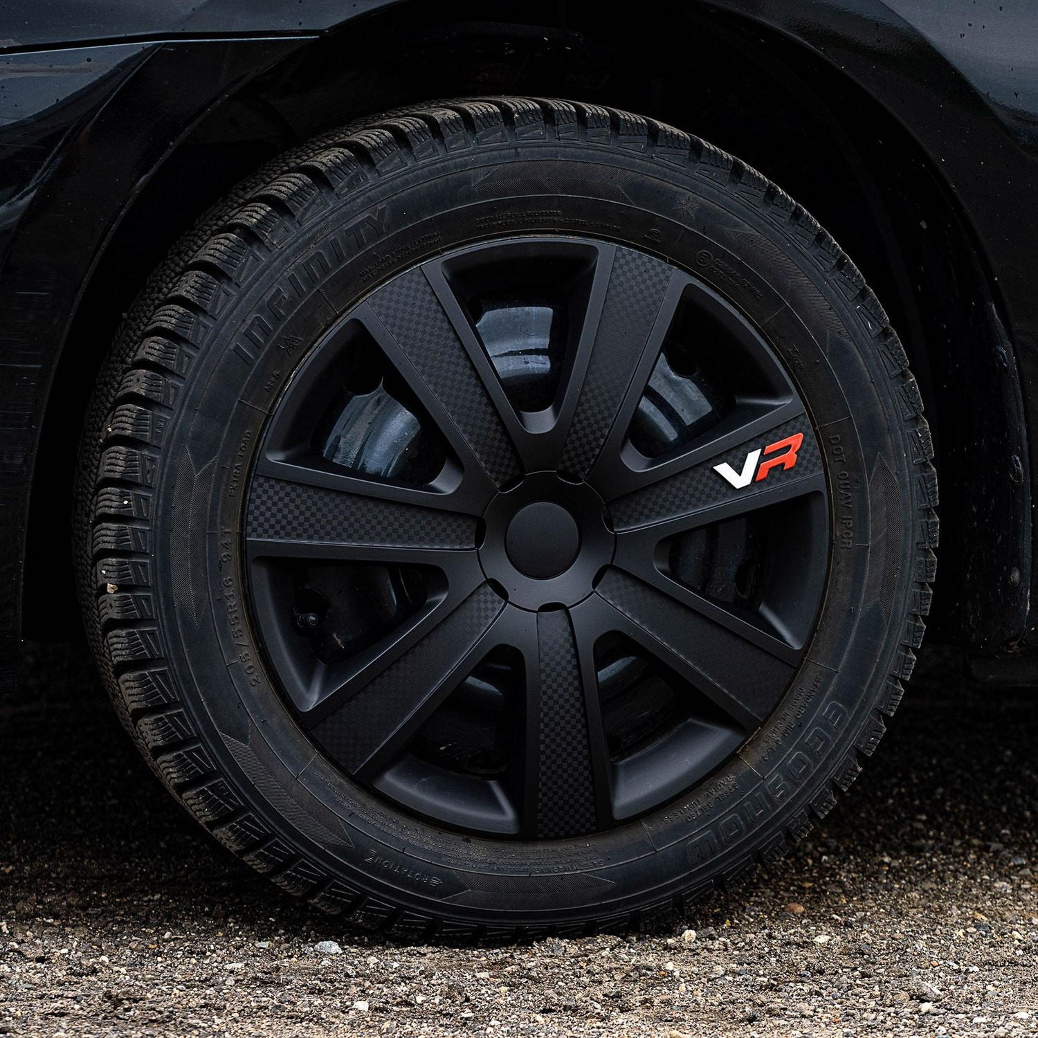 17" VR Carbon Wheel Covers, Black , set of 4