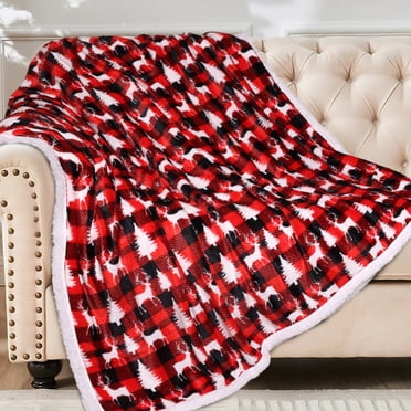 Hitime Christmas Sherpa Fleece Twin Blanket for Couch Bed Sofa Adults -Soft and Warm Blanket for Winter, Thick and Fuzzy Throw Blanket (Twin - 60" x 80")