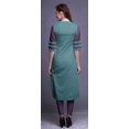 thumbnail image 4 of Bimba Kurti Droite en Rayonne Slub à Manches 3/4 Tunique Imprimée Haut Vêtements d'Été, 4 of 6