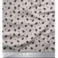 thumbnail image 1 of Soimoi Gray polyester Georgette Fabric Oaknut & Fruits Print Fabric by The Yard 42 Inch Wide, 1 of 5