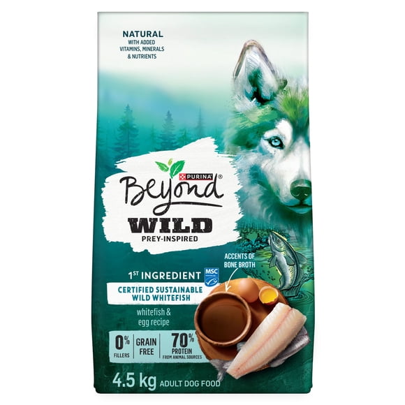 Beyond Recette de Poisson Blanc Sauvage & d'Œuf, Nourriture Sèche pour Chiens 4.5 kg