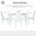 thumbnail image 4 of HOMCOM Ensemble de Table à Manger pour 4, Table de Cuisine Rectangulaire en Verre avec Chaises, 4 of 9