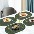 thumbnail image 4 of Yhmxh Solid Color Leather Western Dining Mat Oil-Proof Dining Table Mat Hotel Home Dining Mat Non-Slip Bowl Mat Oval Insulation Mat Home and Kitchen kitchen Accessories kitchen Essentials, 4 of 5