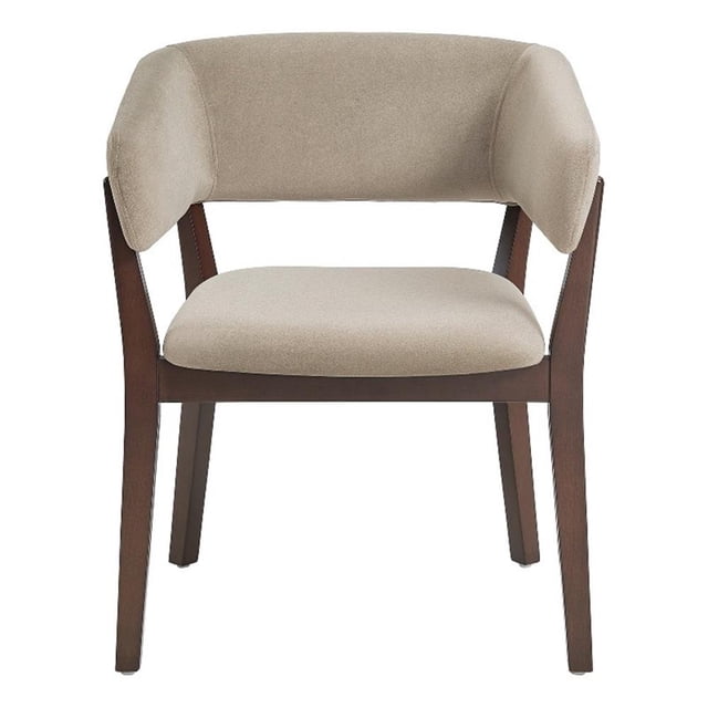 Blake Fauteuil en Faux Mohair Bois Naturel