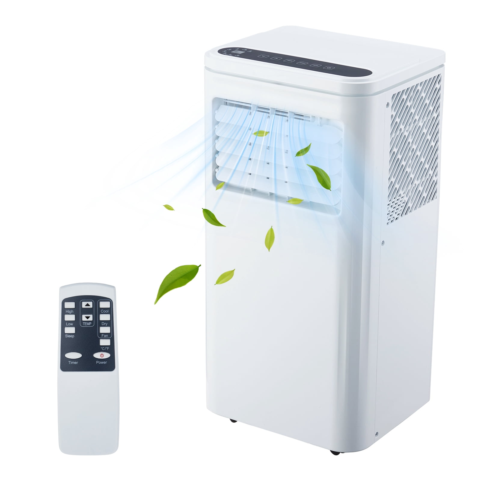 YUSAZENS Portable Air Conditioner 3-in-1 AC- Fan and Dehumidifier- Quiet- Remote- Cools 450 Sq.Ft- White
