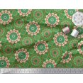 thumbnail image 3 of Soimoi Green polyester Crepe Fabric Multicolor Mandala Print Fabric by the Yard 52 Inch Wide, 3 of 5