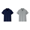 thumbnail image 1 of 2 Pack(Grey 1PCS & Navy 1PCS) Multipack Top Size 8 Short Tops 10/12 Sleeve Shirt Button Closure Shirt Set Comfortable & Soft Fabric, 1 of 6