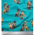 thumbnail image 1 of Soimoi Polyester Crepe Fabric Beagle,Cane Corso & English Cocker Spaniel Dog Printed Fabric 1 Yard 52 Inch Wide, 1 of 5