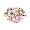 thumbnail image 1 of MesaSe Newborn Baby Halloween Romper  Long Sleeve  Neck Cartoon Print One-Piece Bodysuit, 1 of 7
