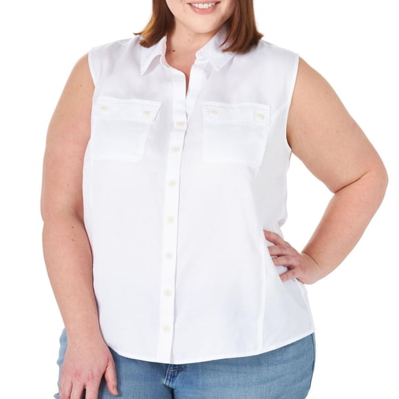 Lee Riders Women's Plus Sleeveless Woven Shirt