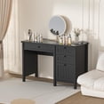 thumbnail image 4 of FIAKOA 45" Executive Desk, Modern Farmhouse Computer Desk with Drawers & Cabinet,Home Office Desk Writing Workspace for Work Study,Black, 4 of 9