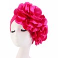 thumbnail image 4 of Femmes Décontracté Grandes Fleurs Uni Chapeau de Tête Casquette Couvre-Chef Turban Musulman Casquette Couvre-Chef Ample, 4 of 4