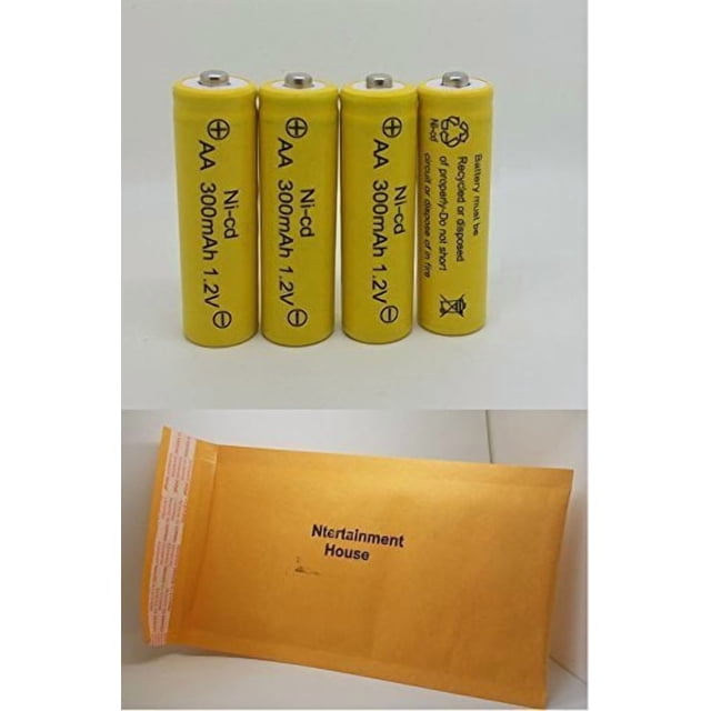 4 Piece Set AA NiCd 300 mAh 1.2V Rechargeable Battery for Solar Lights