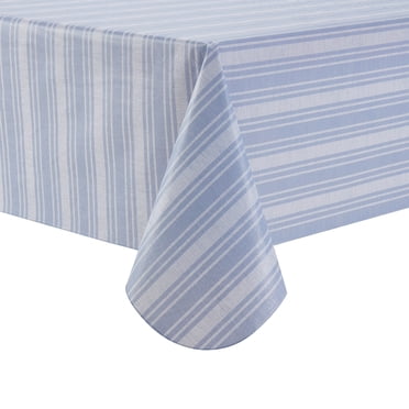 Mainstays PEVA Tablecloth 60" x 102", Saville Blue Stripe