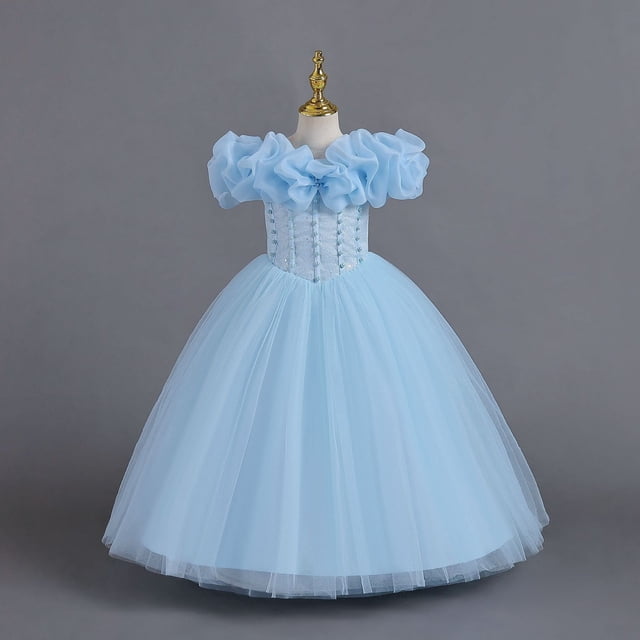 Robes Formelles pour Filles Robes de Bal à Épaules Dénudées Robe en Tulle Robe Filles pour Filles 9-10 Ans