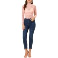 thumbnail image 2 of INSPIRE CHIC Haut Transparent pour Femme à Manches Longues Col Roulé Blouse en Dentelle Florale Transparente S Rose, 2 of 6
