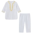 thumbnail image 1 of QUDDERR Baby Toddler Kids Boys Girls Embroidery Crewneck Buttons Long Robe + Trousers Spring Fall Outfit Size 1-7T, 1 of 9