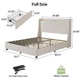 thumbnail image 2 of AKDSteel Cadre de Lit Plateforme Complet – 4 Tiroirs de Rangement, Tête de Lit avec Station de Recharge, Design à Ailes, Silencieux, Aucun Sommier Requis, 2 of 7