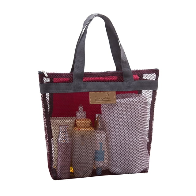 Outdoor Mesh Travel Organizer Bag for Beach Swimming Gear and Housekeeping Storage