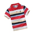 thumbnail image 1 of Enfants Polos pour Garçons Chemise à Col Rayé Hauts à Manches Courtes Chemise de Rugby Tenue pour Garçons 12-13 Ans, 1 of 3