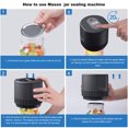 thumbnail image 4 of Scelleuse sous Vide Électrique pour Bocaux Mason, Machine de Scellage sous Vide Rechargeable avec Couvercles à Grand Ouverture Régulière, Scelleuse sous Vide Électrique pour Stockage Alimentaire, 4 of 7