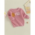 thumbnail image 3 of Faithtur Chandail d'Automne pour Bébé Fille, Motif Lettre Fleurie Manches Longues Col Rond Pull Tricoté, 3 of 9