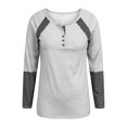 thumbnail image 3 of LAPA Chemise Henley à Boutons à Manches Longues Patchwork pour Femmes, 3 of 5