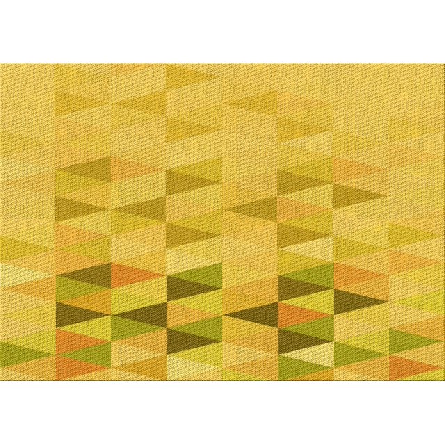 Ahgly Company Tapis d'Intérieur Rectangulaire Transitionnel Jaune Lavable à la Machine, 7 Pieds x 9 Pieds