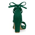 thumbnail image 3 of BLISSFUL STEP Women's Solid Color Lace up High Block Heeled Sandals, 3 of 5