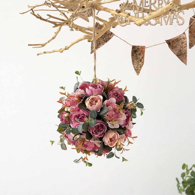 Artificial Flower Ball Everlasting Realistic Plastic Colorful Hanging Flower Ball for Home