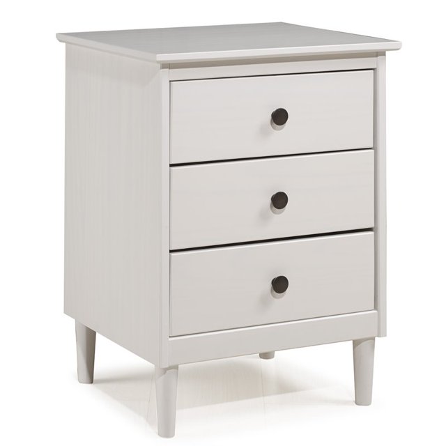Pemberly Row 3 Drawer Nightstand in White