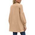 thumbnail image 2 of Avamo Ladies Cardigan Open Front Outwear Solid Color Knit Cardigans Lightweight Tunic Tops Work Light Khaki XL, 2 of 3
