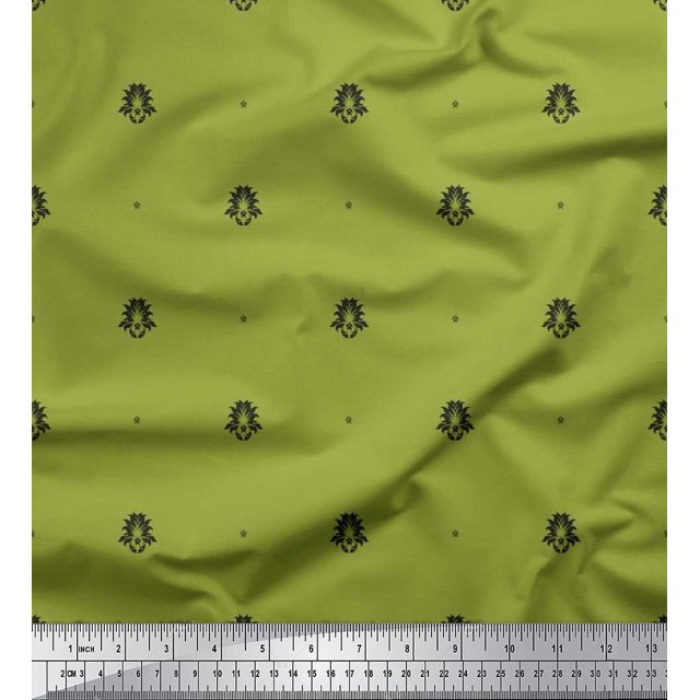 Soimoi Cotton Poplin Fabric Ogee Damask Decor Fabric Printed Yard 42 Inch Wide