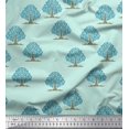 thumbnail image 1 of Soimoi Cotton Voile Fabric Tree Block Print Fabric by The Yard 42 Inch Wide, 1 of 3