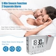 thumbnail image 3 of Yeacher Projection Alarm Clock for Bedroom with Thermometer Hygrometer Digital Project Ceiling Clock Dimmable LED Display with USB 180掳Rotable with Dual Alarms 12/24H Snooze, 3 of 8