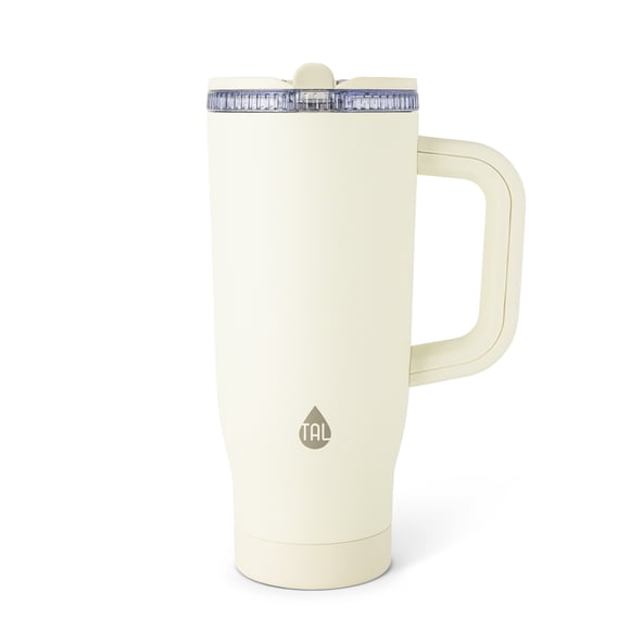 Gobelet isotherme TAL Skye de 946 ml (32 oz) en acier inoxydable avec paille rabattable, couleur avoine